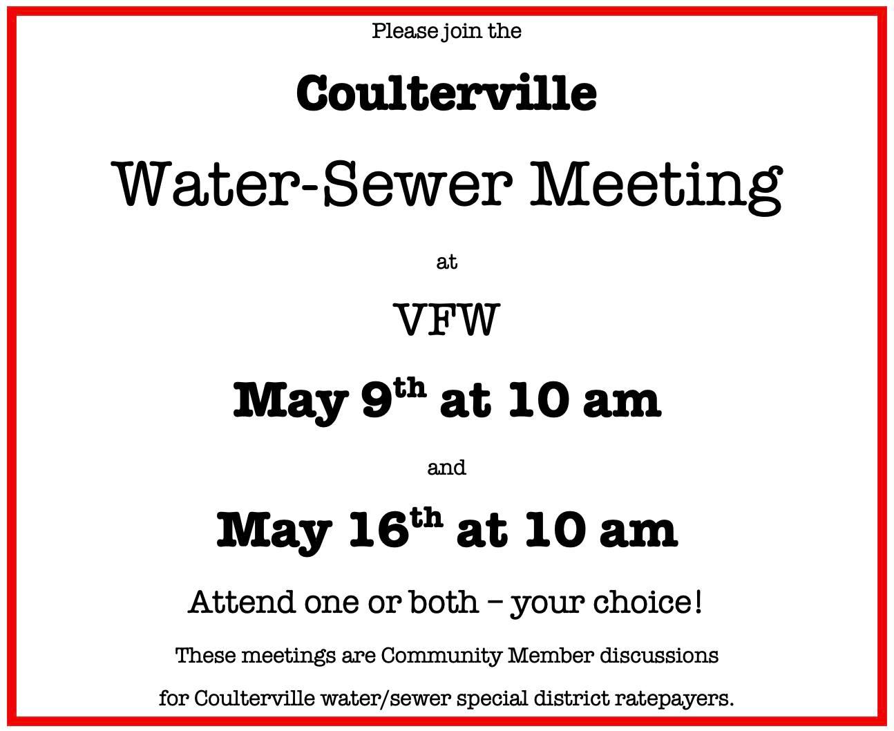 Community Meetings Coming on Proposed Water and Sewer Rate Hikes