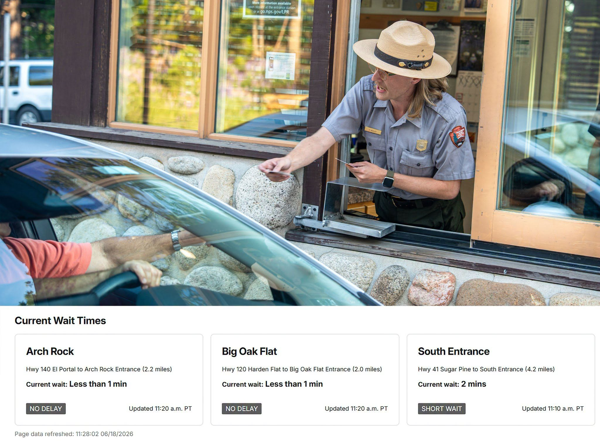 National Park Service Adds Real Time Traffic Feature to Yosemite Website