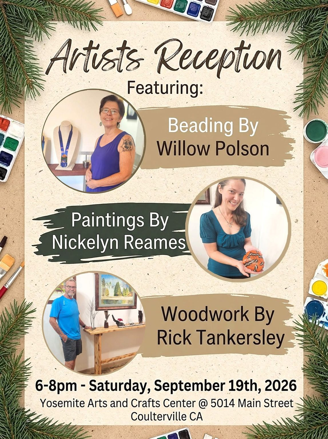 Yosemite Arts and Crafts Artists Reception Saturday, Sept. 19